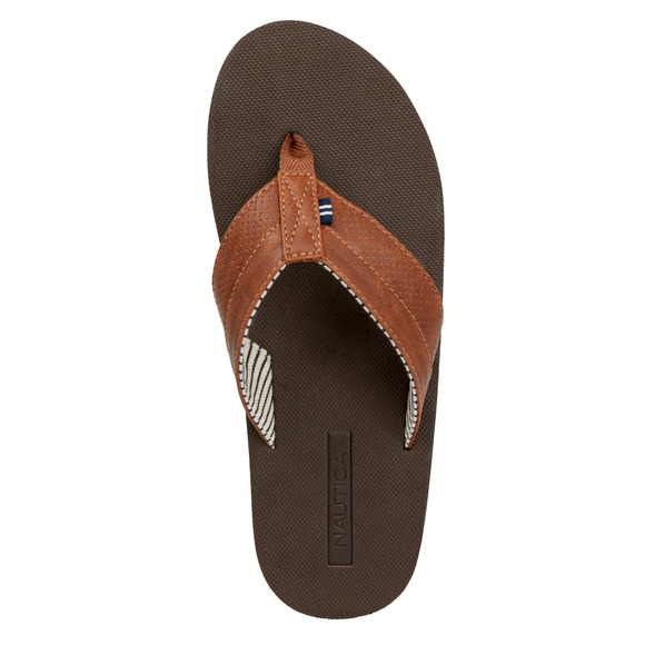 Nautica Slip On Faux Leather Clarkson 2 Sandals Size 9 Thong Flip Flop Cushioned - Picture 2 of 7